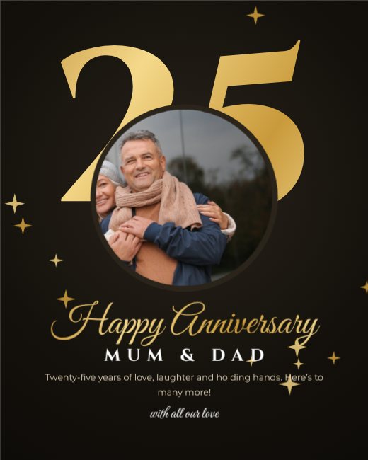 Golden Anniversary Big Number Post — free anniversary card template