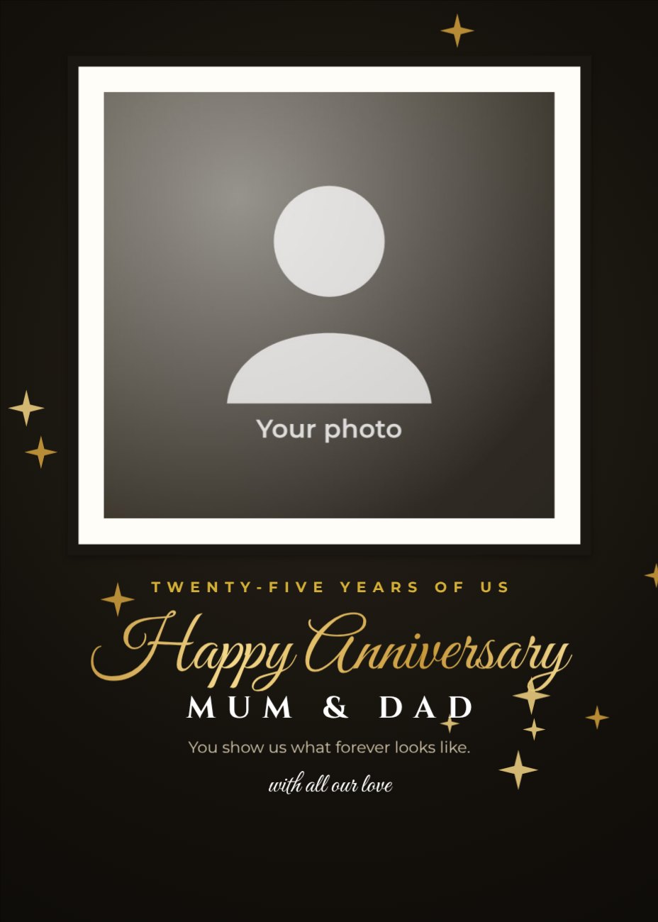 Golden Anniversary Framed Print Card — editable wedding template