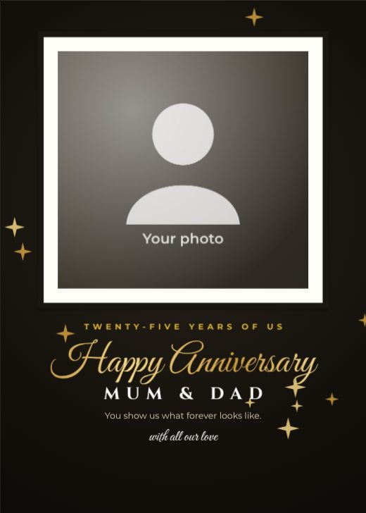 Golden Anniversary Framed Print Card template