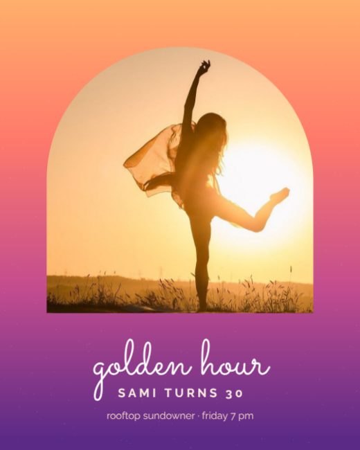 Golden Hour Sunset Birthday Post template