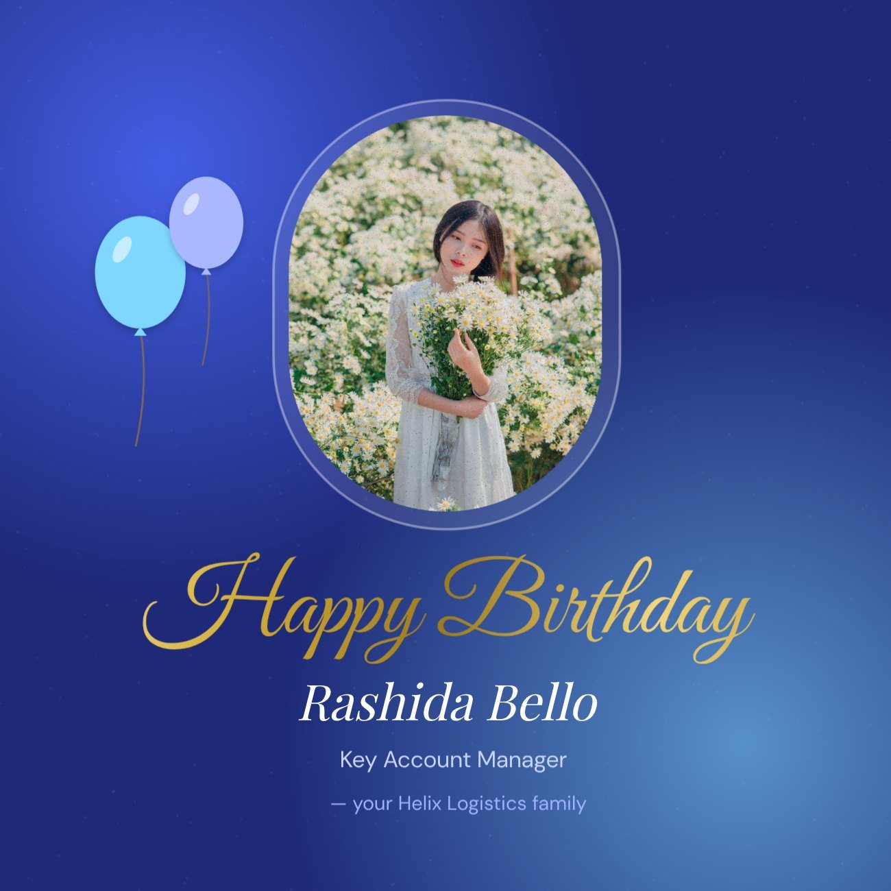 Gradient Mesh Colleague Birthday Post — editable birthday template
