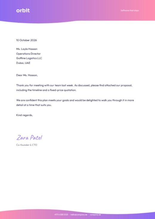Gradient Wave Tech Letterhead template
