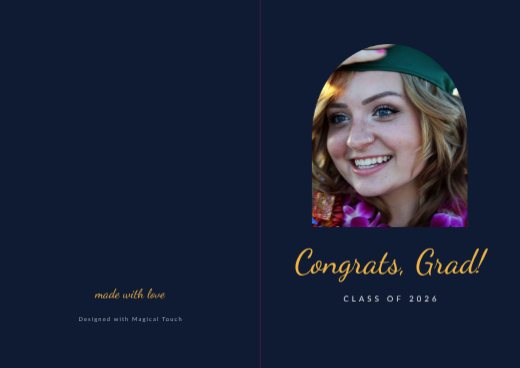 Graduation Congrats Folded Card — free graduation design template