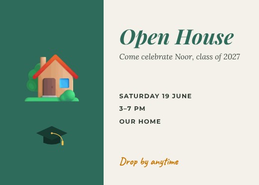 Graduation Open House Invitation — free graduation design template