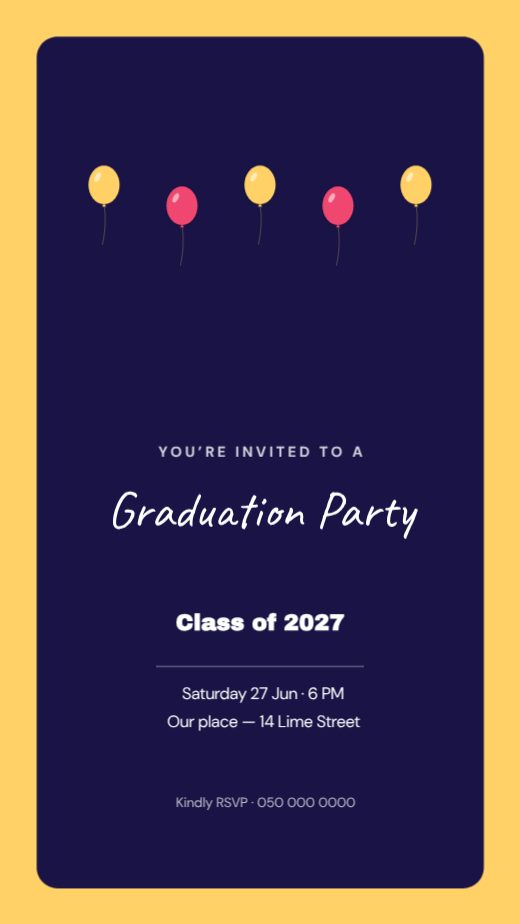 Graduation Party Invitation Story template