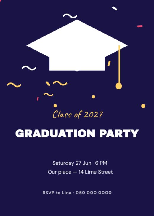 Graduation Party Invitation template