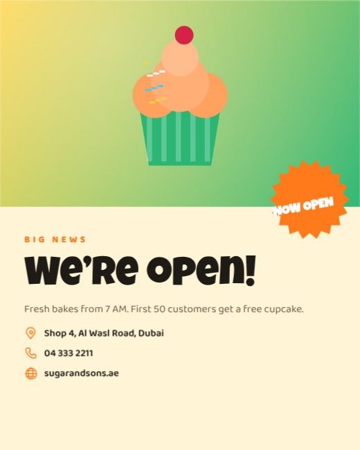 Grand Opening Announcement Post template