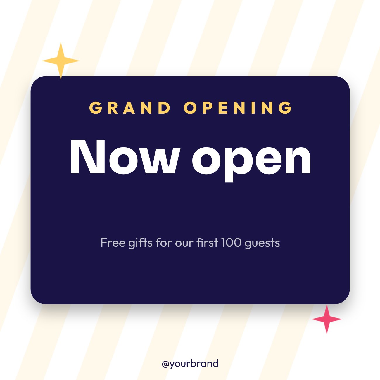 Grand opening Promo Post — editable marketing template