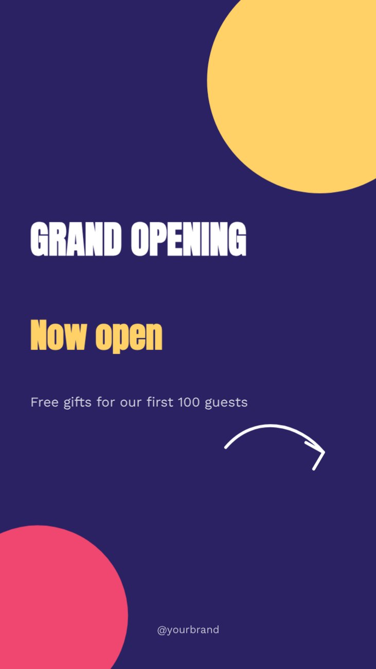 Grand opening Promo Story — editable marketing template