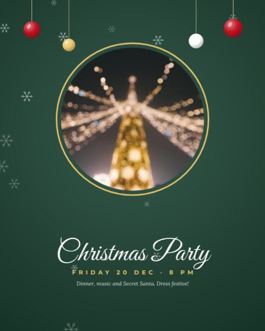 Green Christmas Party Invitation
