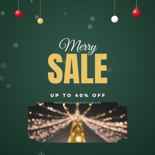 Green Christmas Sale Square