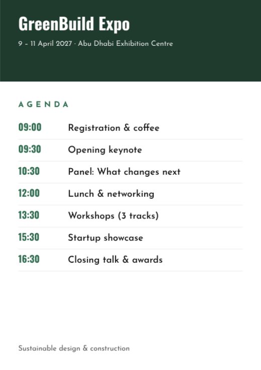 GreenBuild Expo Agenda