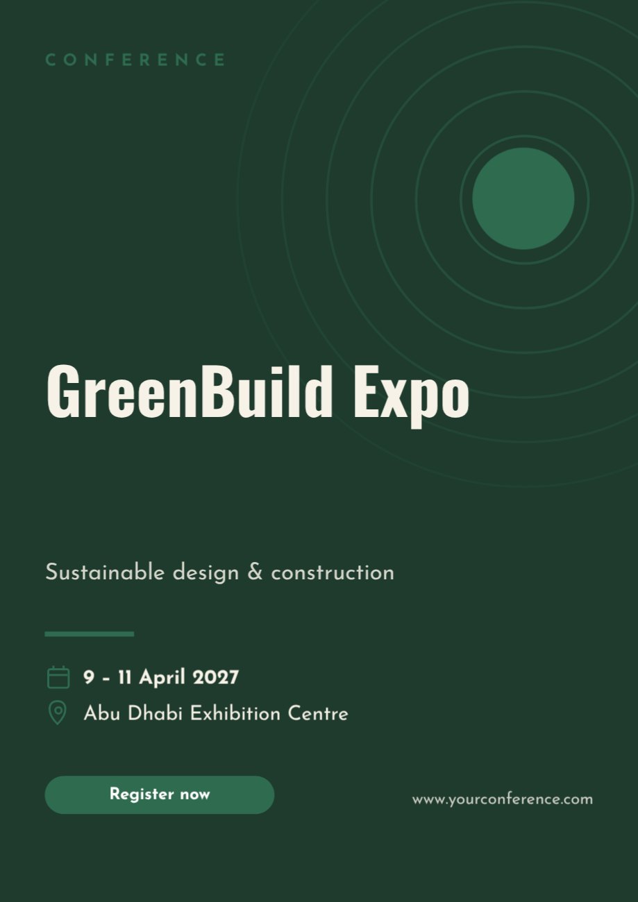 GreenBuild Expo Conference Poster — editable events template