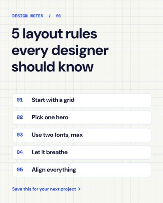 Grid Paper Layout Tips Post template