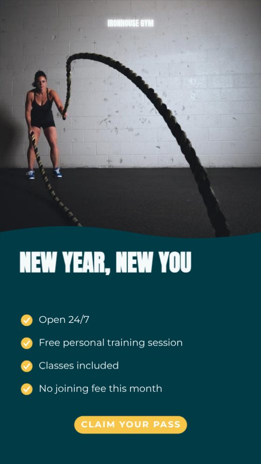 Gym Membership Benefit Story — free gym poster template