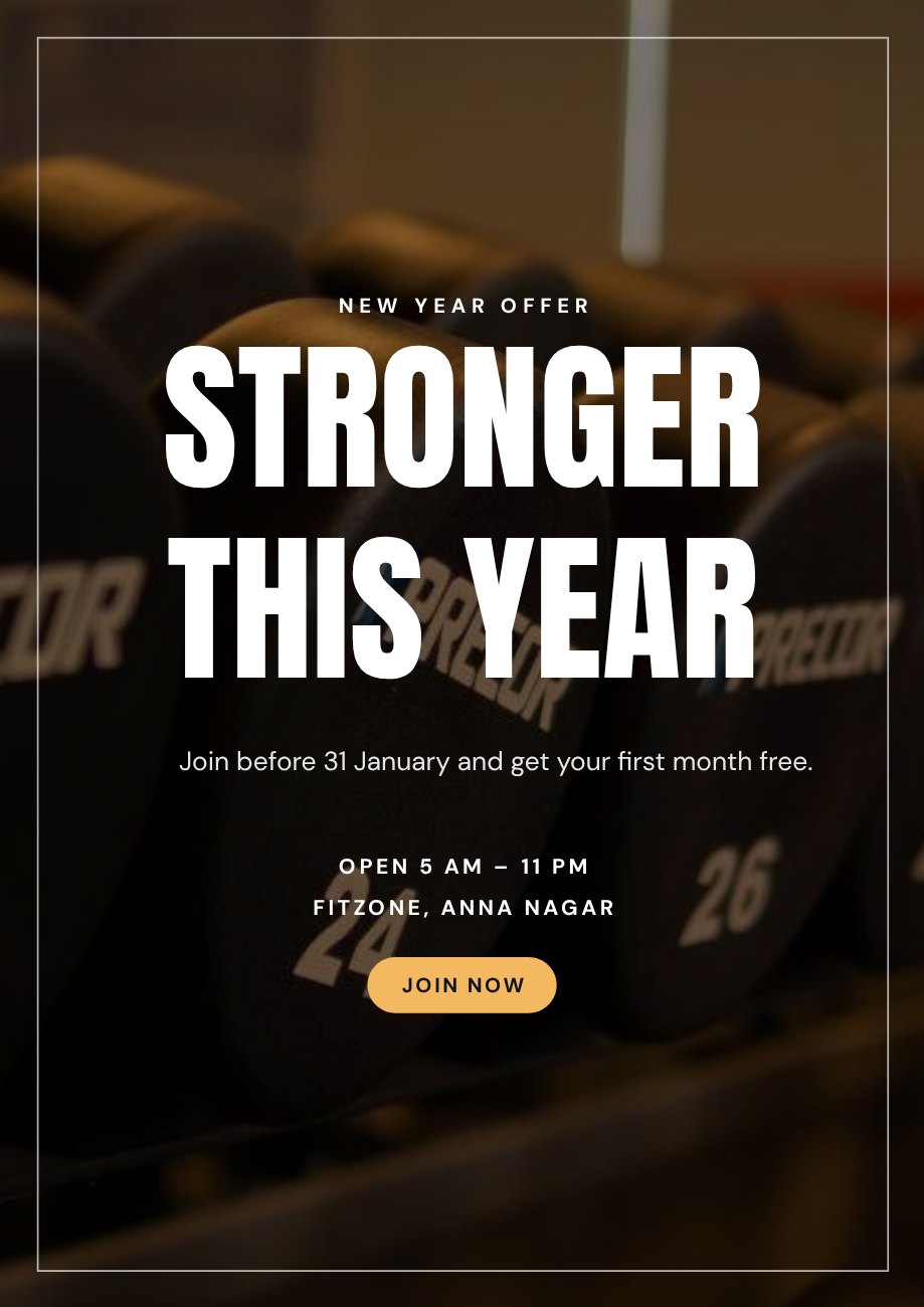 Gym Membership Poster — editable marketing template