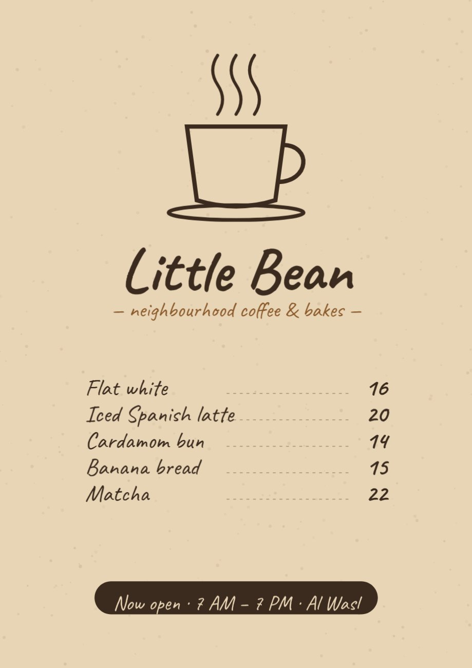 Hand-drawn Coffee Shop Flyer — editable business template