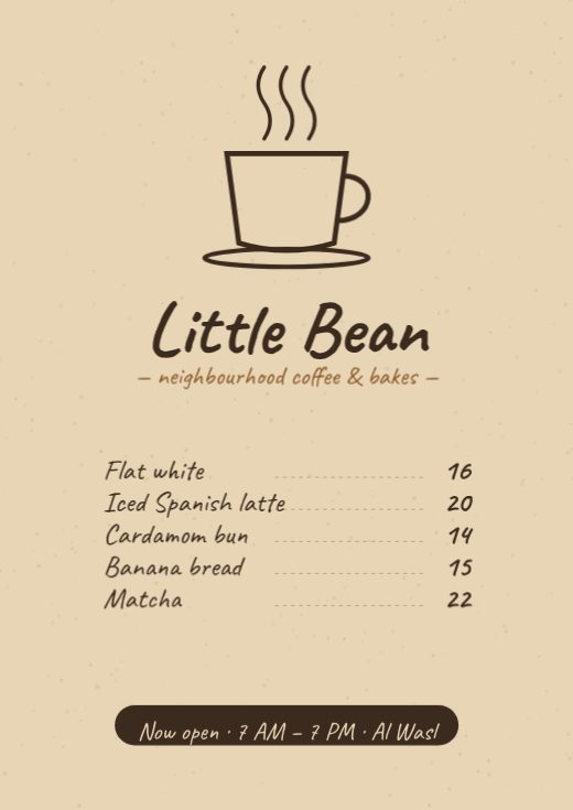 قالب فلاير مجاني — Hand-drawn Coffee Shop Flyer