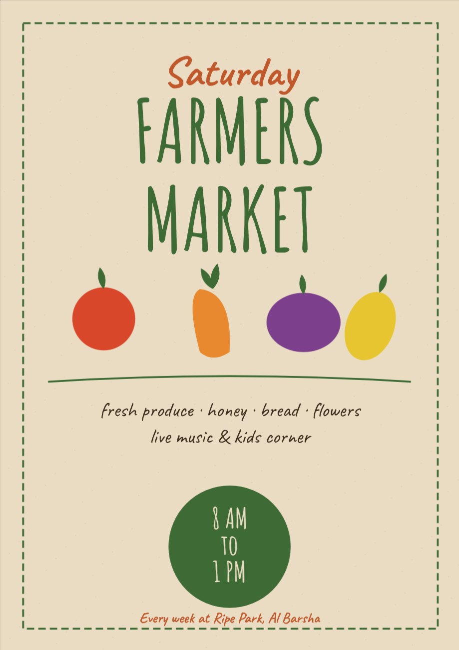 Hand-Drawn Farmers Market Flyer — editable marketing template