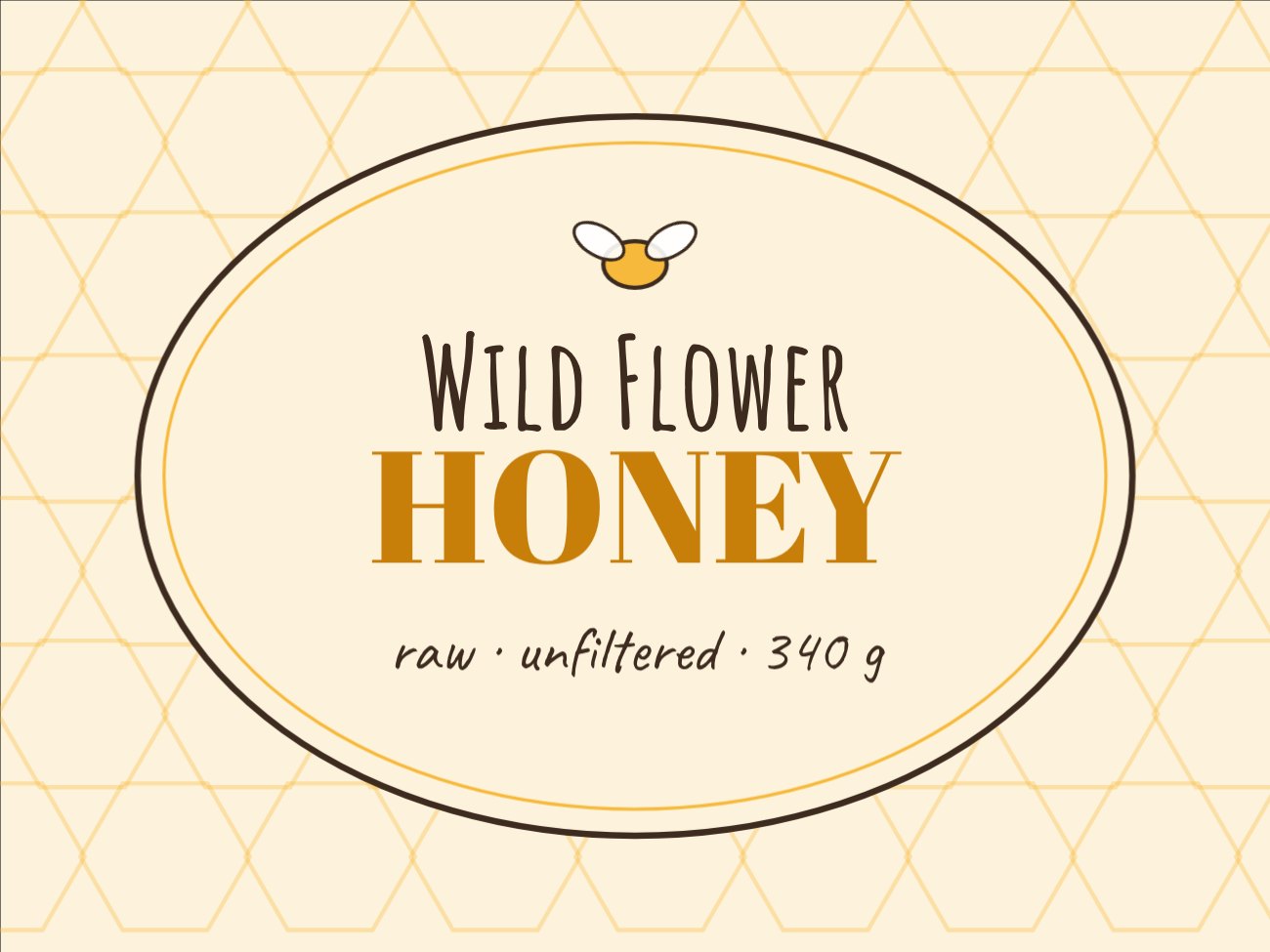 Hand-Drawn Honey Jar Label — editable business template