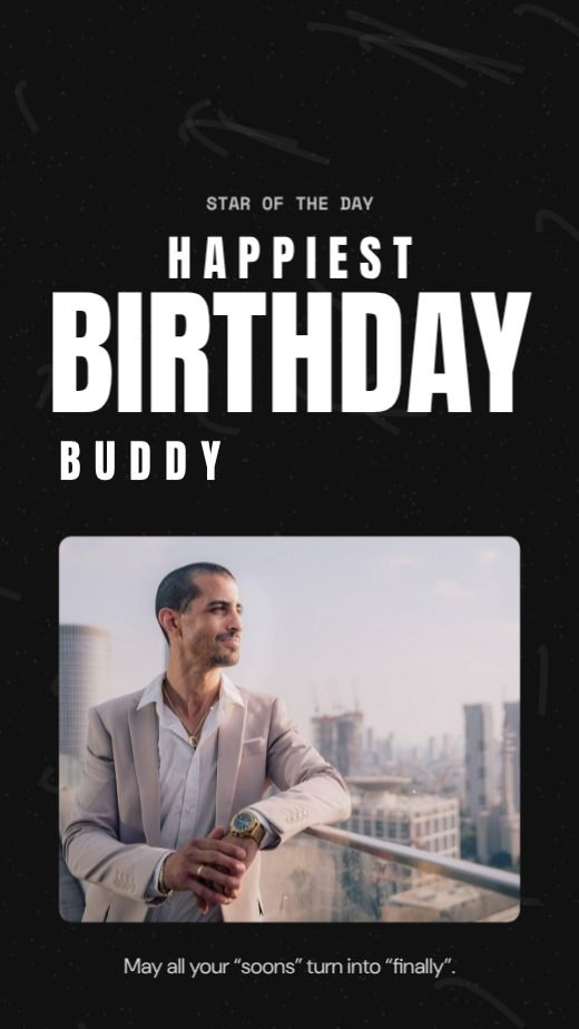 Happiest Birthday Buddy Dark Story template