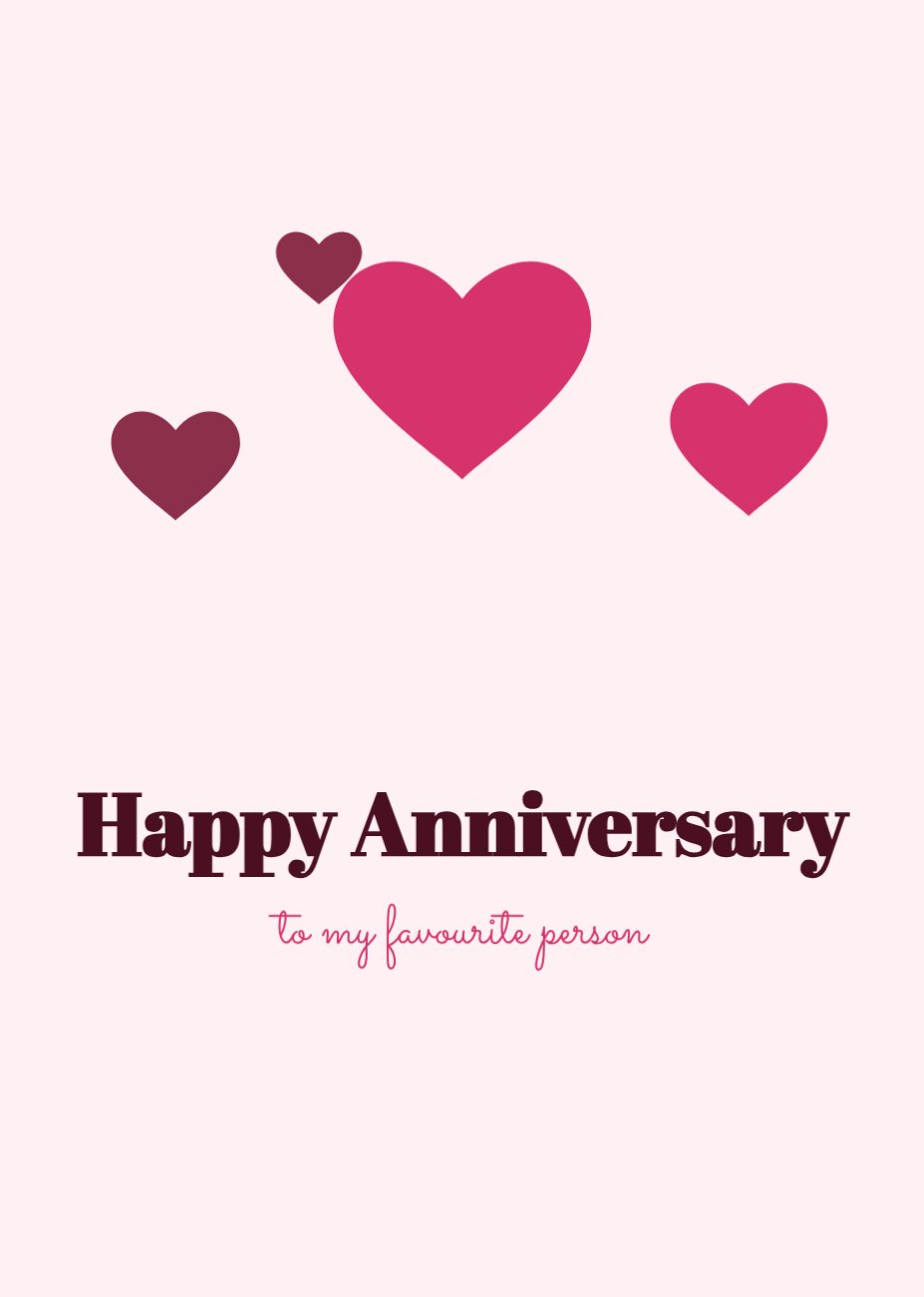 Happy Anniversary Card — editable love & family template