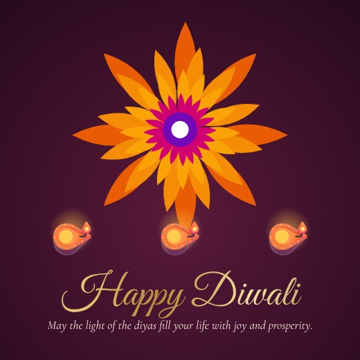 Happy Diwali Diya Post — free Diwali design template