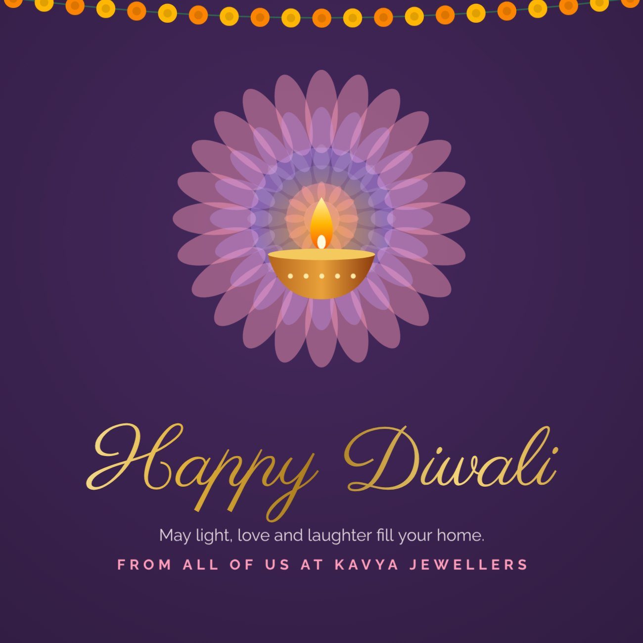 Happy Diwali Greeting Square — editable social media template
