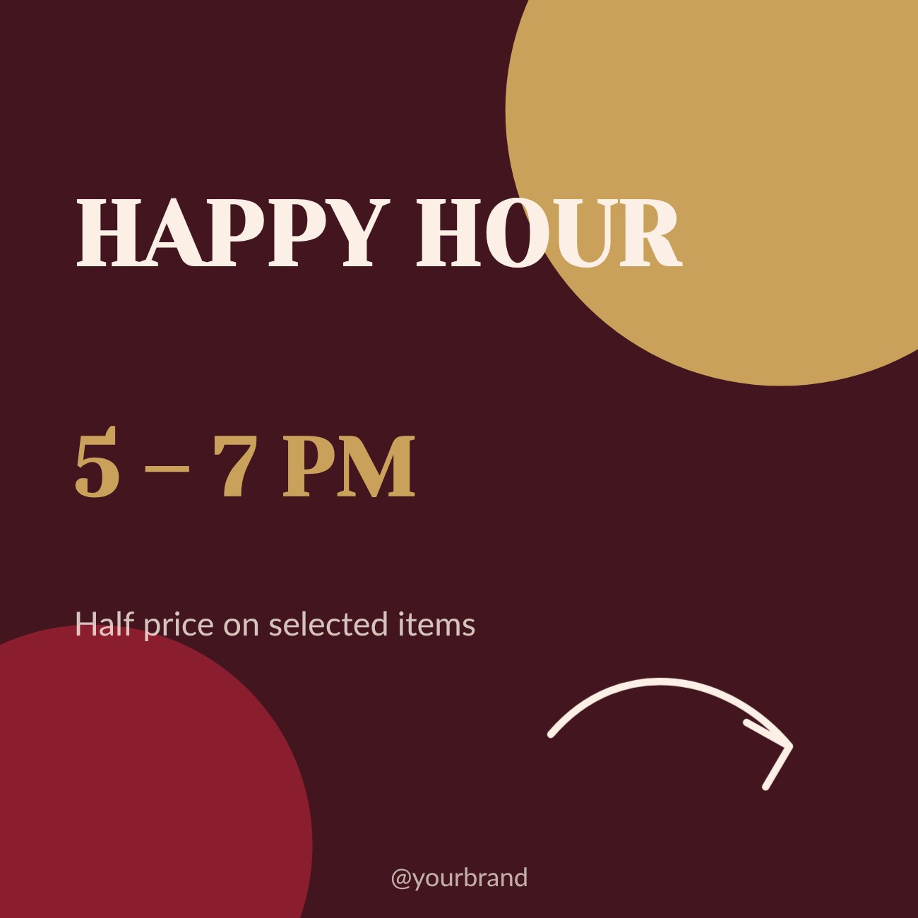 Happy hour Promo Post — editable marketing template