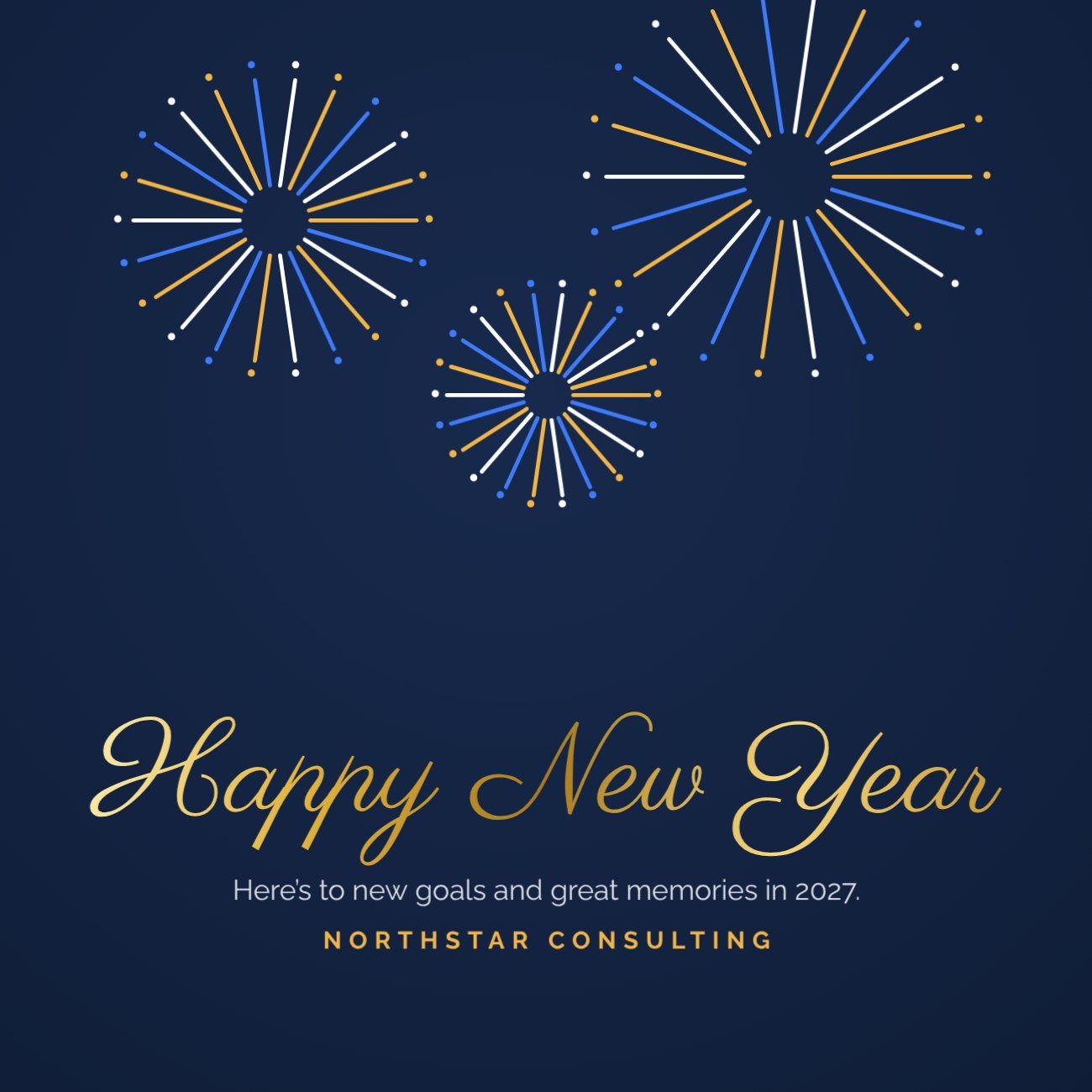 Happy New Year Greeting Square — editable social media template
