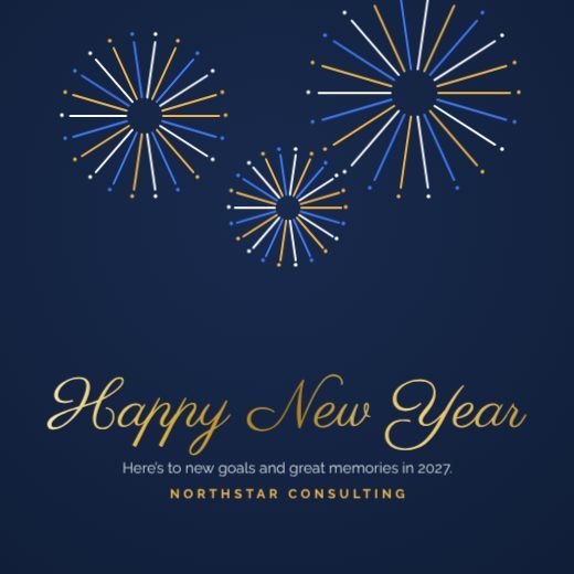 Happy New Year Greeting Square template