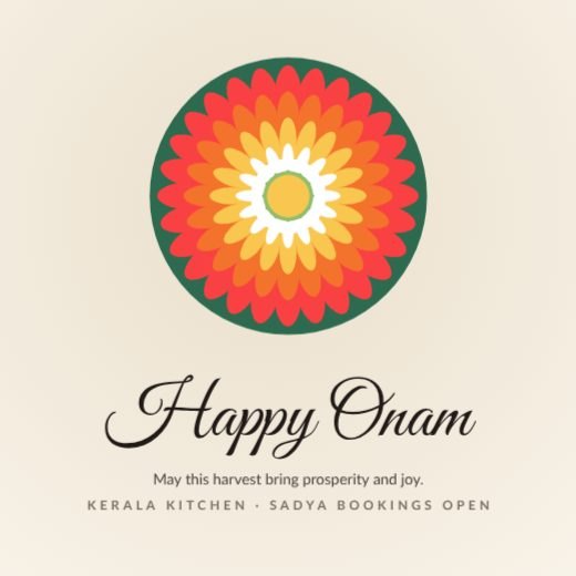 Happy Onam Greeting Square template