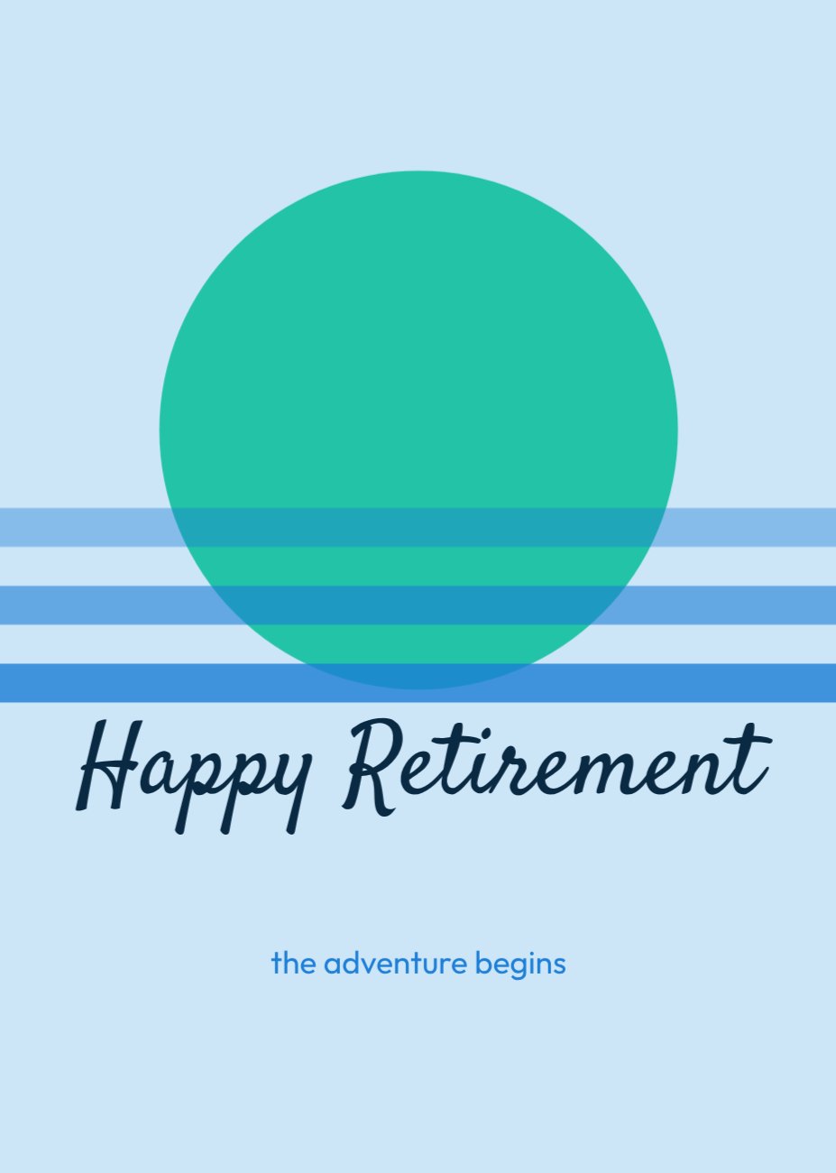 Happy Retirement Card — editable cards template