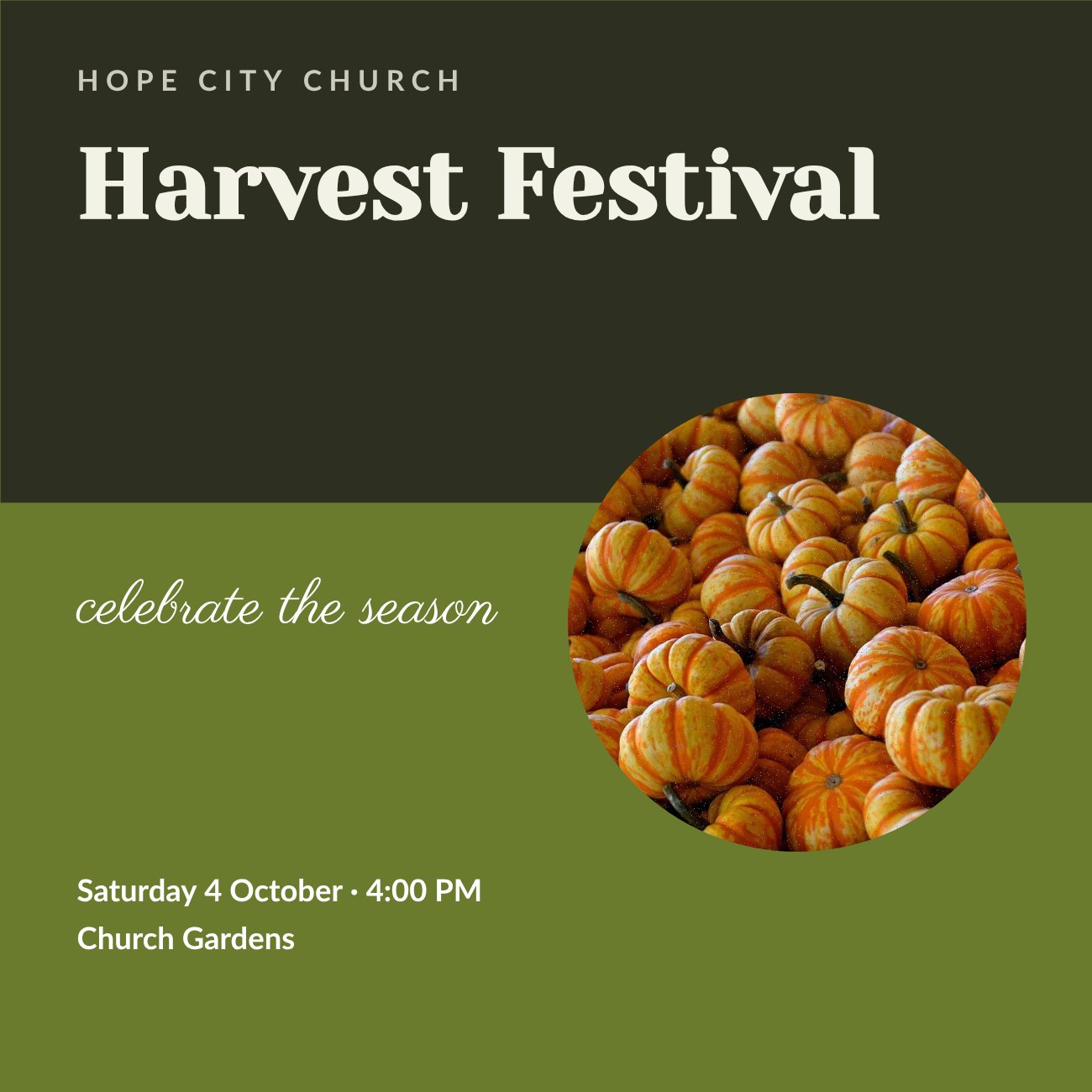 Harvest Festival Church Post — editable events template