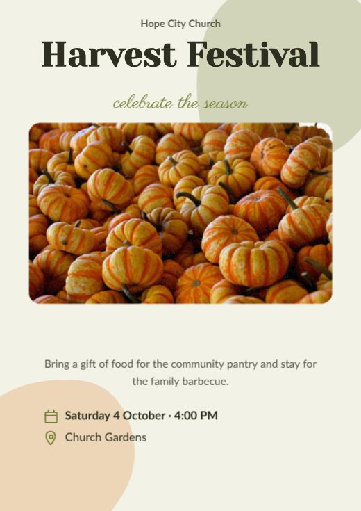 Harvest Festival Church Poster template