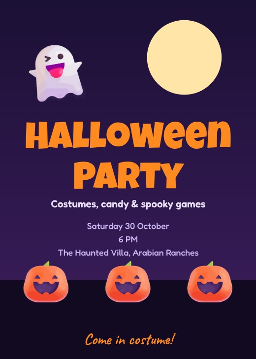 Haunted Villa Halloween Party Invitation — free Halloween design template