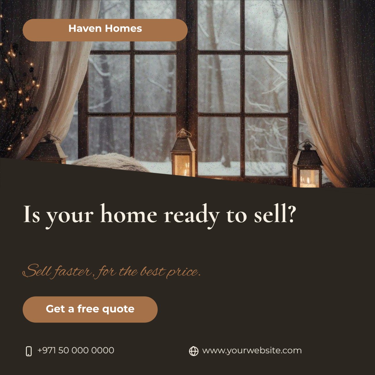 Haven Homes Question Post — editable marketing template