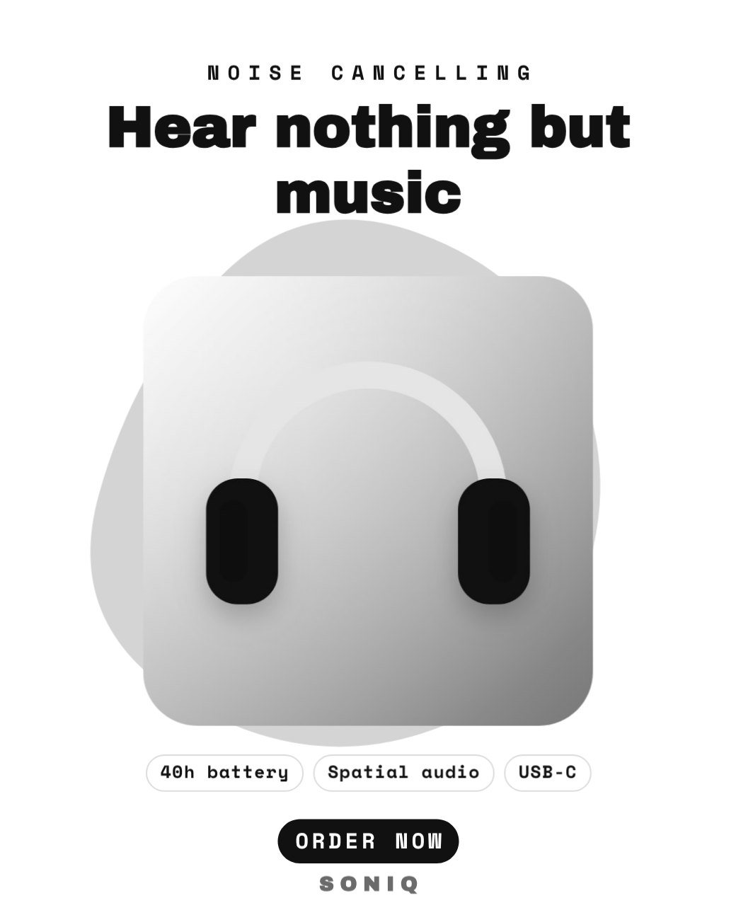 Headphones Podium Ad — editable marketing template