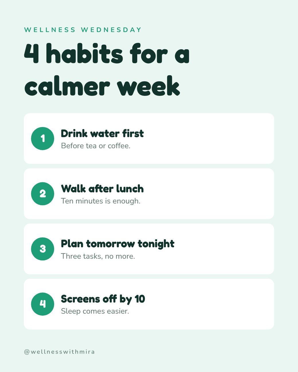 Healthy Habits Tips Post — editable social media template
