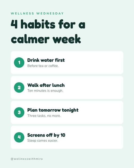 Healthy Habits Tips Post
