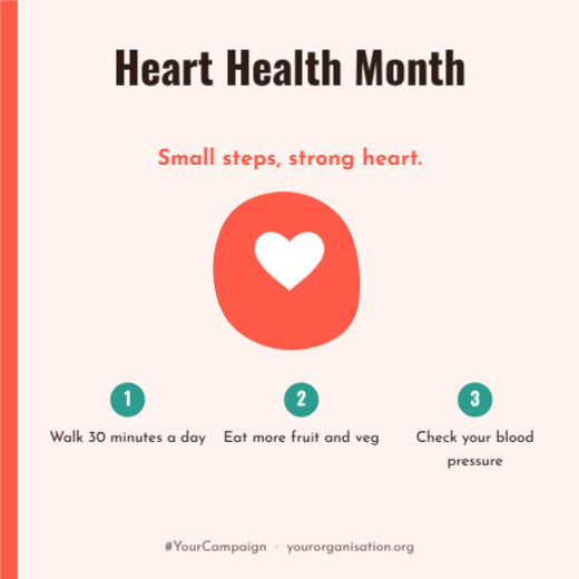 Heart Health Month Awareness Post template