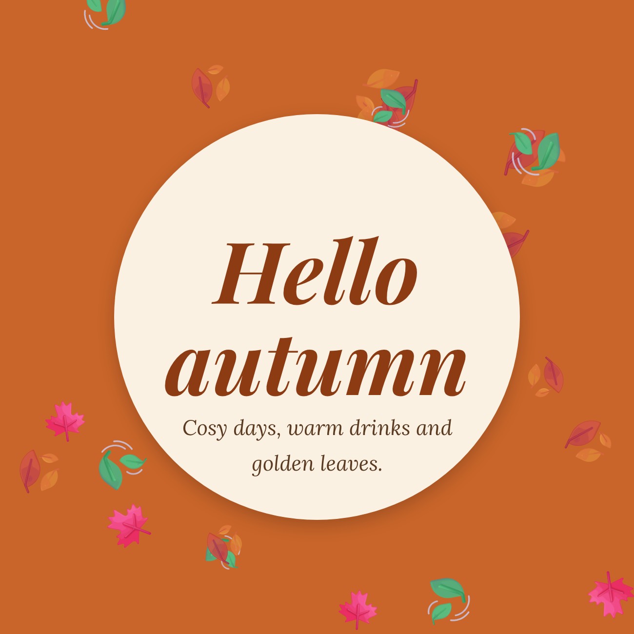 Hello Autumn Post — editable festivals template