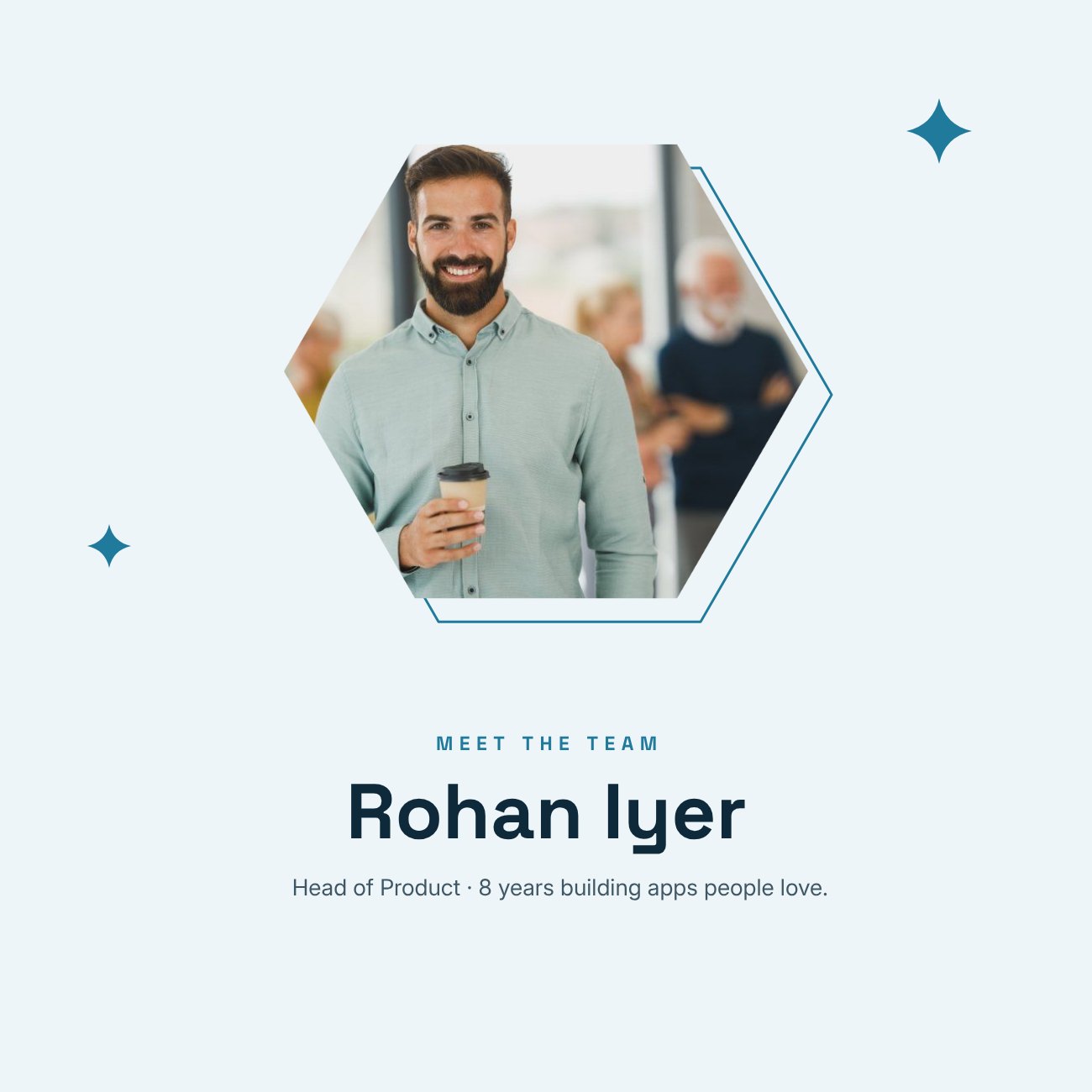 Hexagon Photo Frame Team Post — editable photo collage template