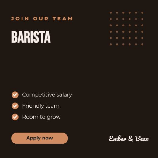 Hiring Barista Post template