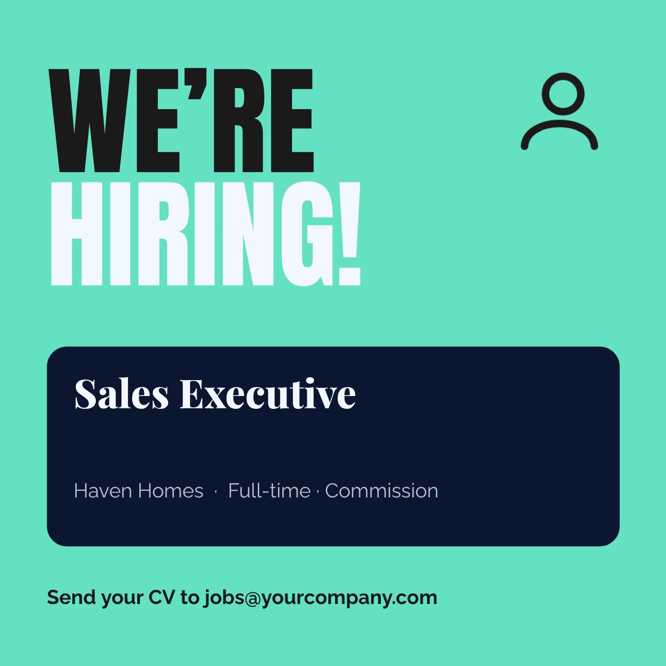 Hiring Sales Executive Post — editable business template