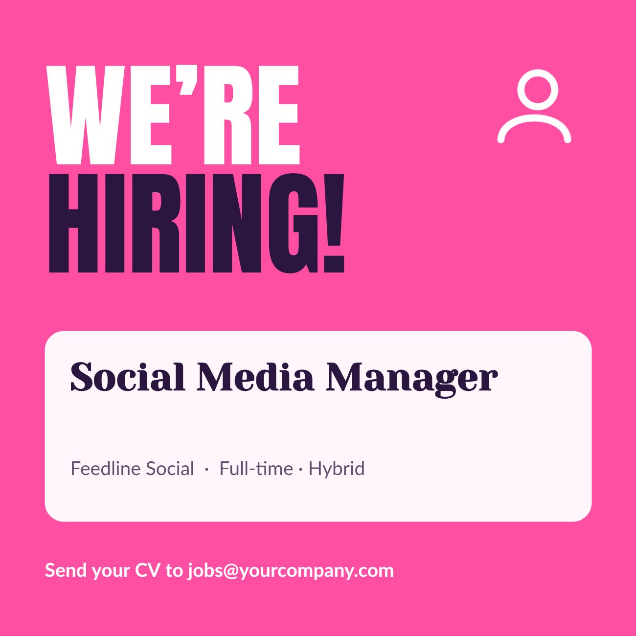 Hiring Social Media Manager Post — editable business template