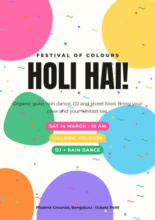 Holi Colour Festival Poster template