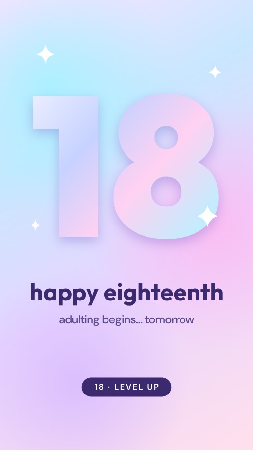 Holographic 18th Birthday Story — free graphic editor template