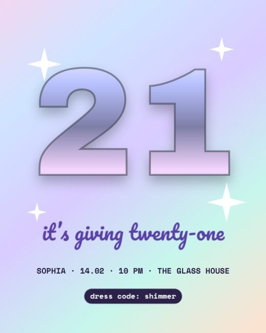 Holographic Glam Twenty First Post template