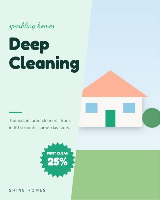 Home Cleaning Service Split Ad template